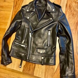 * HOLIDAYS SALE * Woman Black Leather Biker Jacket